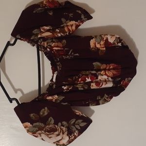 Floral off-the-shoulder crop top